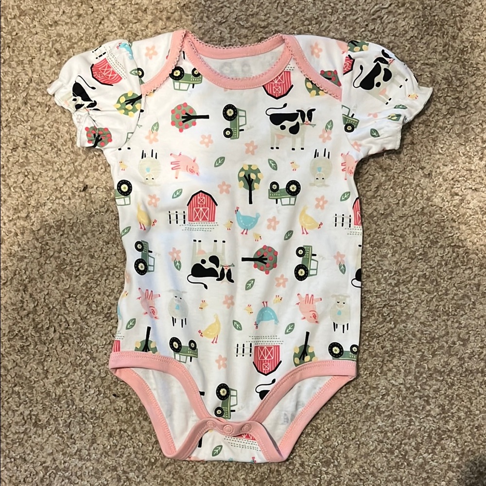 NWOT girls 9-12 month John Deere Onesie